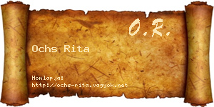 Ochs Rita névjegykártya